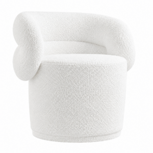 Link White Boucle Dining Chair