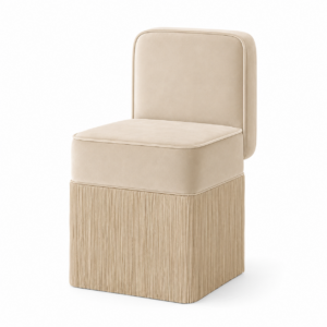 Milan Beige Velvet Fringe Chair