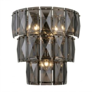 Radiance Smoked Crystal Smoked Tier Wall Light
