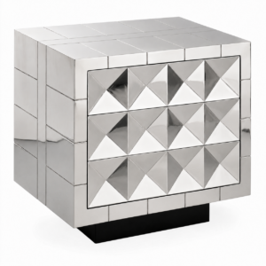 Vertigo Nickel Bedside Table