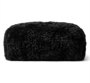 Serene Black Sheepskin Modular Ottoman
