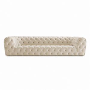 Divano Chesterfield Beige Velvet Sofa 295cm
