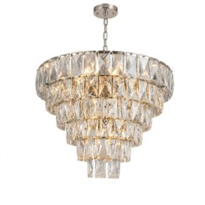 Radiance Crystal Nickel Large Chandelier