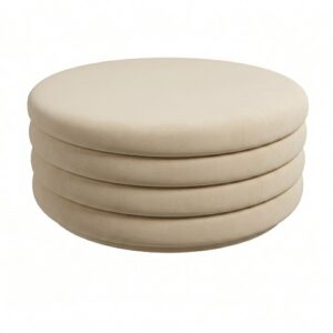 Soho Cream Velvet Ottoman