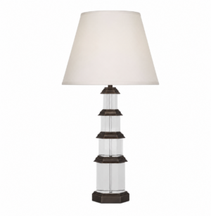 Pagoda Glass Bronze Lamp with White Shade 85cm