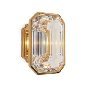 Asscher Crystal Brass Wall Light