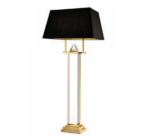 Nubian Crystal Gold Floor Lamp with Black Lamp Shade