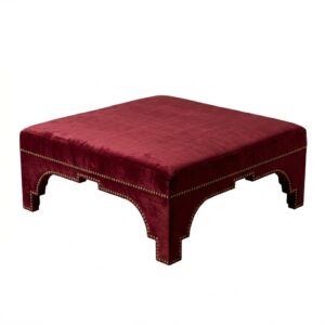 Morocco Rouge Velvet Brass Ottoman