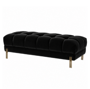 Savona Black Velvet Brass Bench