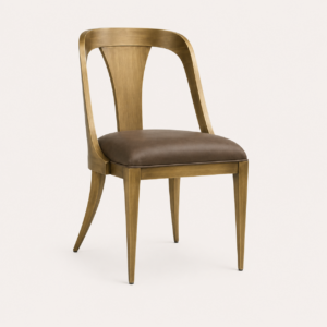 Waldon Brown Velvet Antique Brass Dining Chair