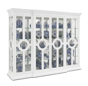 Elegance White Lacquer Glass Etagere