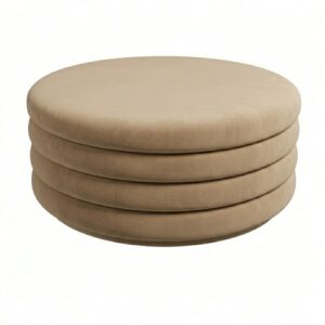 Soho Beige Velvet Ottoman