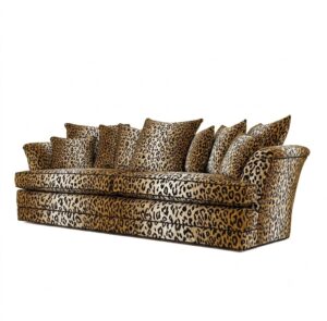 Sovereign Leopard Velvet Sofa 262cm