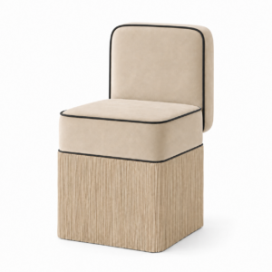 Milan Beige Velvet Fringe Chair