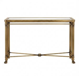Van Cleef Antique Brass Glass Console