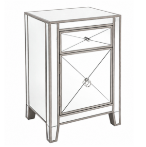 Apollo Mirror Silver Bedside Table