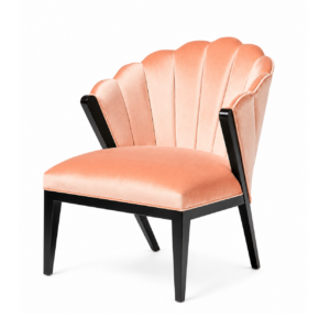 Parloude Peach Velvet Dining Chair