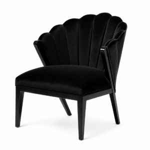Parloude Black Velvet Dining Chair