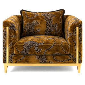 Royal Gold Panthera Velvet Armchair Sofa