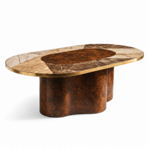 Decodiva Burl Marble Dining Table