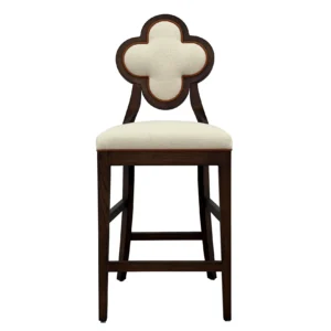 Clover Beige Linen Ash Counter Stool Chair