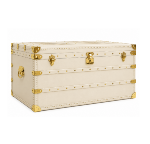 Seville Cream Leather Brass Trunk 93cm